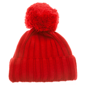 raudona megzta kepurė